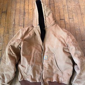 Lined, hooded carhartt jacket